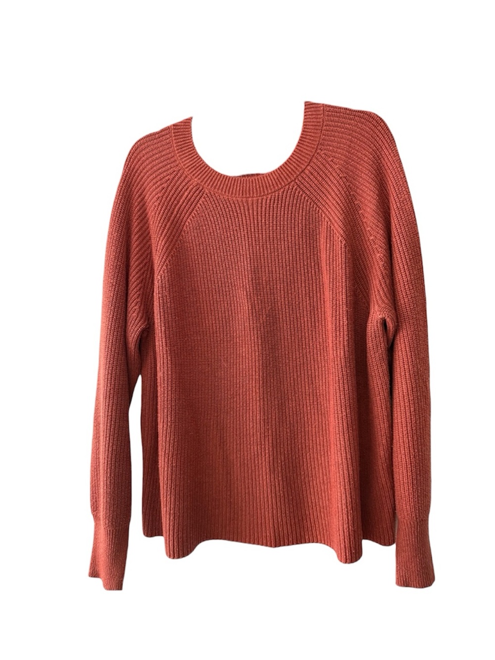 Jessica Simpson Ribbed Crewneck Sweater In Rust Size L